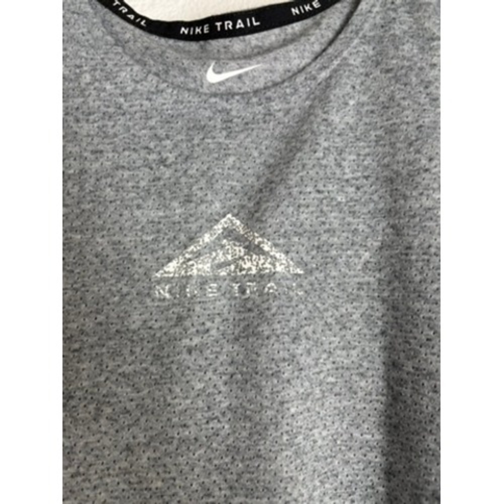 Nike Trail Dri-FIT Running Tank Top Heather Grey Mesh Womens Small CZ9192-063 - Picture 2 of 4